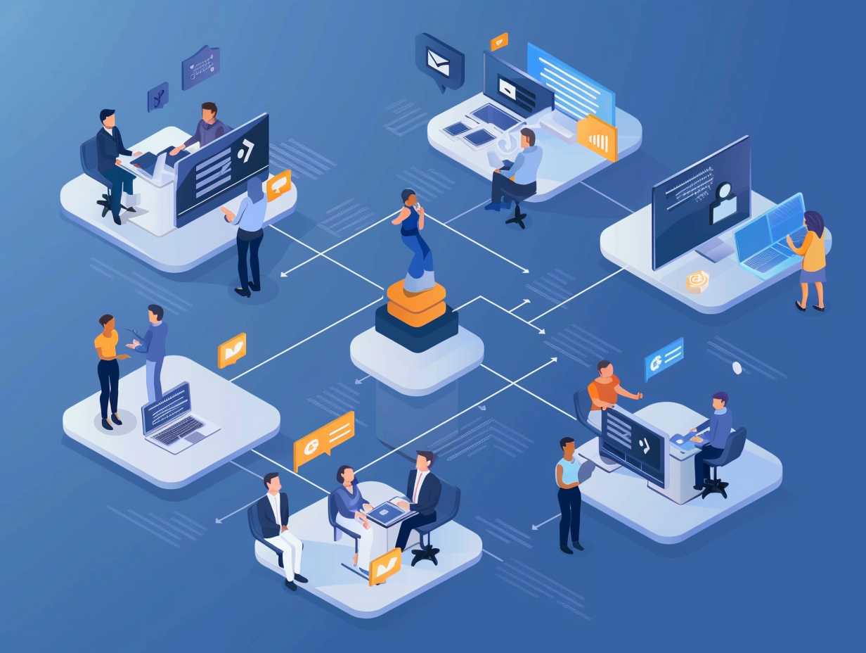 専任PMが要件を翻訳し、進捗と品質を管理する様子